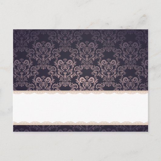 Postale Carte Endroit Écrite Profond Purple Damask (Devant)