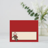 Postale Carte Endroit Écrite Rouge Sock Monkey (Debout devant)