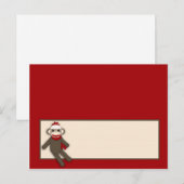 Postale Carte Endroit Écrite Rouge Sock Monkey (Devant / Derrière)