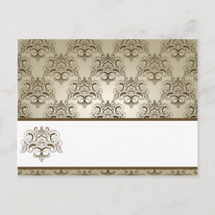 Postale Carte Endroit Écrite Tanish Brown Damask