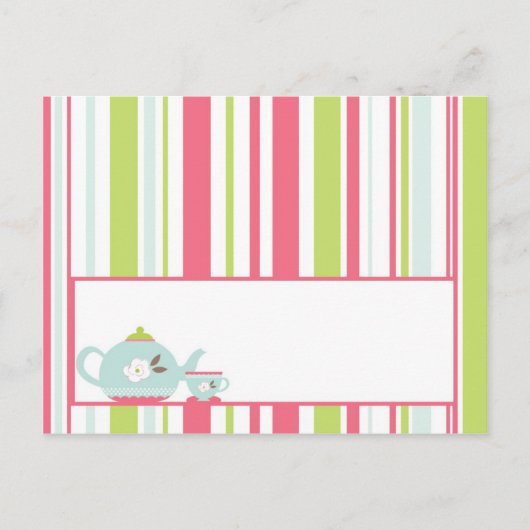 Postale Carte Endroit Écrite Tea Party Pink Pastel Fleurs (Devant)