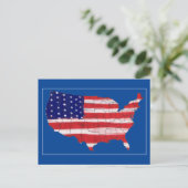 Postale Carte et drapeau américains (Debout devant)