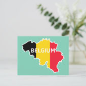 Postale Carte et drapeau de la Belgique (Debout devant)