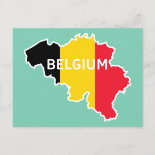 Postale Carte et drapeau de la Belgique