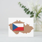 Postale Carte et drapeau de la République tchèque (Debout devant)