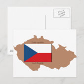 Postale Carte et drapeau de la République tchèque (Devant / Derrière)