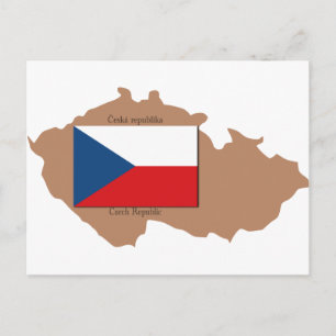 Postale Carte et drapeau de la République tchèque