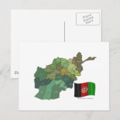 Postale Carte et drapeau de l'Afghanistan (Devant / Derrière)