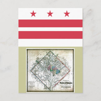Postale Carte et drapeau de Washington DC