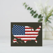 Postale Carte et drapeau des États-Unis (Debout devant)