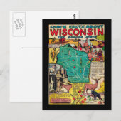 Postale Carte et faits du Wisconsin (Devant / Derrière)