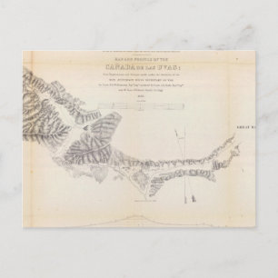 Postale Carte et profil de Canada de las Uvas
