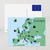 Postale Carte Europe (Devant / Derrière)