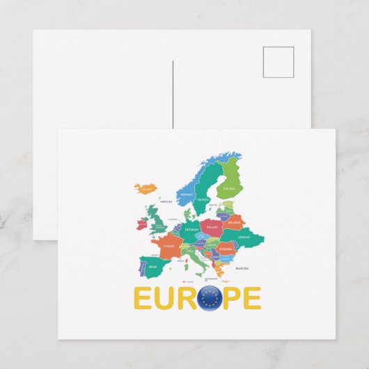 Postale Carte Europe (Devant / Derrière)