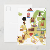 Postale Carte européenne du dessin animé (Devant / Derrière)