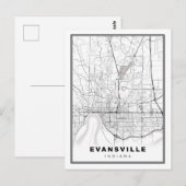 Postale Carte Evansville (Devant / Derrière)