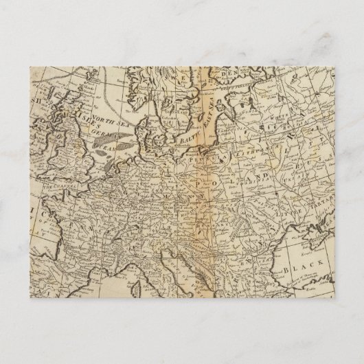 Postale Carte exacte de l'Europe (Devant)