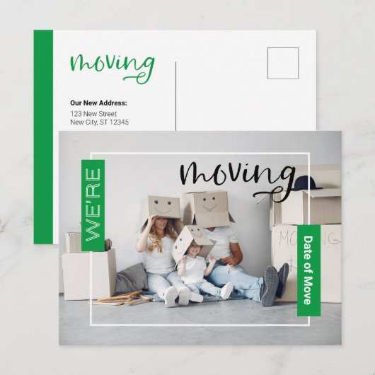 Postale Carte Faire-part de déplacement photo personnalisé (Devant / Derrière)