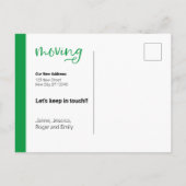 Postale Carte Faire-part de déplacement photo personnalisé (Dos)