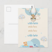 Postale carte faire-part de naissance (Devant / Derrière)