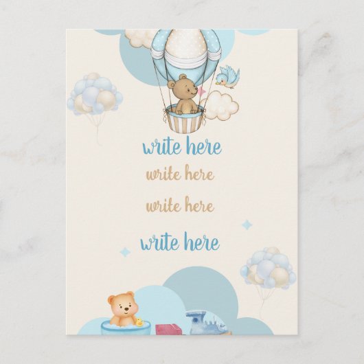 Postale carte faire-part de naissance (Devant)