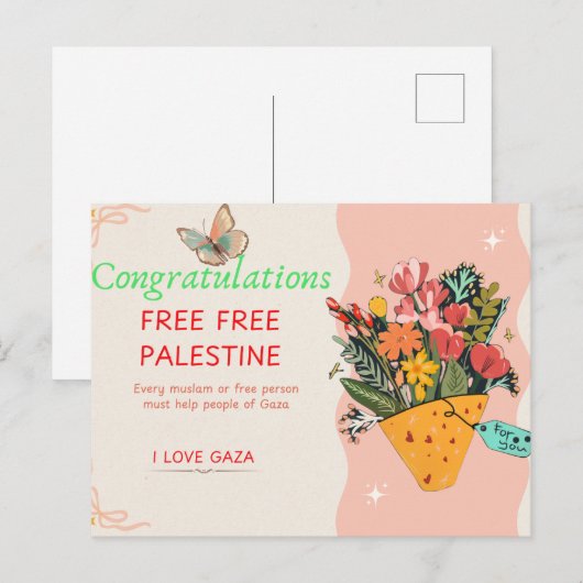 Postale Carte Félicitations (Devant / Derrière)