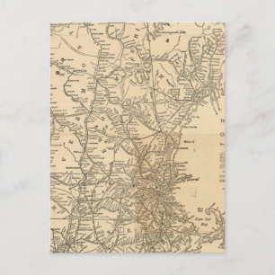 Postale Carte ferroviaire États de la Nouvelle-Angleterre