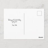 Postale Carte fête d'anniversaire avec chat noir et ballon (Dos)