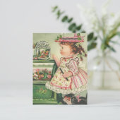 Postale Carte fille vintage Candy Shop (Debout devant)
