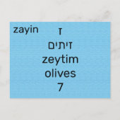 Postale Carte flash ז hébreu (Dos)