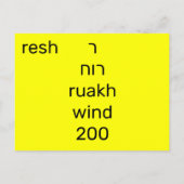 Postale Carte flash ר hébreu (Dos)