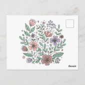 Postale Carte florale Boho délicate (Dos)