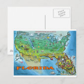 Postale Carte Florida USA (Devant / Derrière)
