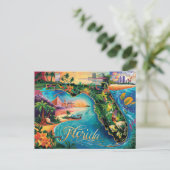 Postale Carte Floride Vibrant Art (Debout devant)