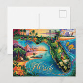 Postale Carte Floride Vibrant Art (Devant / Derrière)