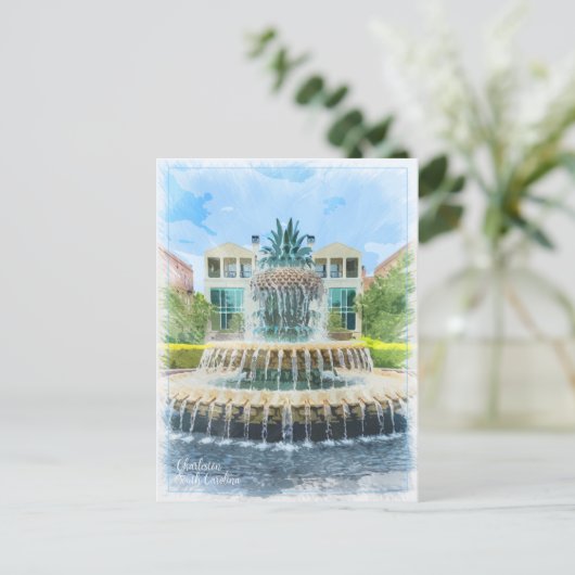Postale Carte Fontaine Charleston SC Pineappon (Debout devant)