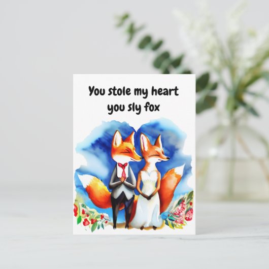 Postale Carte Fox Valentine's Day (Debout devant)