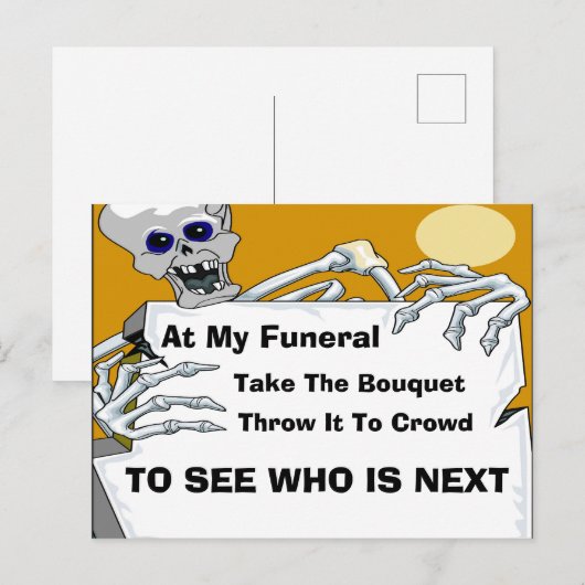 Postale Carte funéraire comique (Devant / Derrière)