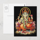 Postale Carte Ganesh (Devant / Derrière)
