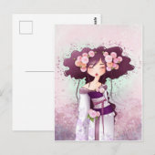 Postale Carte geisha dahlia (Devant / Derrière)