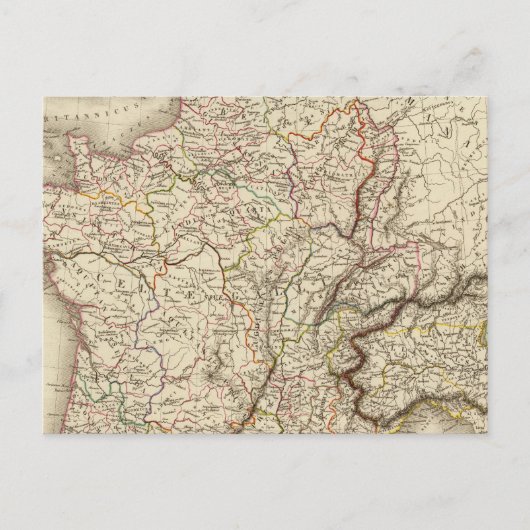 Postale Carte générale de la Gaule (Devant)