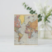 Postale Carte générale vintage du monde (Debout devant)
