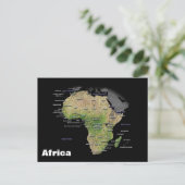 Postale Carte géographique du continent africain (Debout devant)