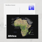 Postale Carte géographique du continent africain (Devant / Derrière)