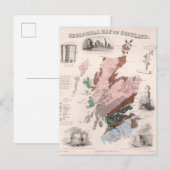 Postale Carte géologique de l'Écosse (Devant / Derrière)