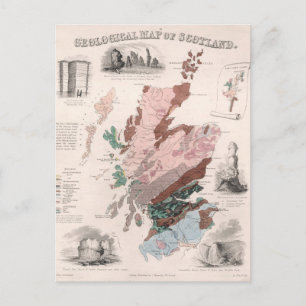 Postale Carte géologique de l'Écosse