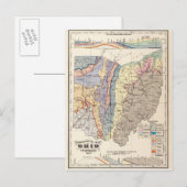 Postale Carte géologique de l'Ohio (Devant / Derrière)