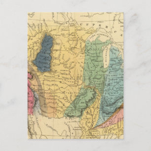 Postale Carte géologique des États-Unis