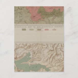 Postale Carte géologique du district de Knoxville