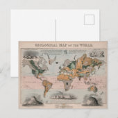 Postale Carte Géologique du Monde (Devant / Derrière)